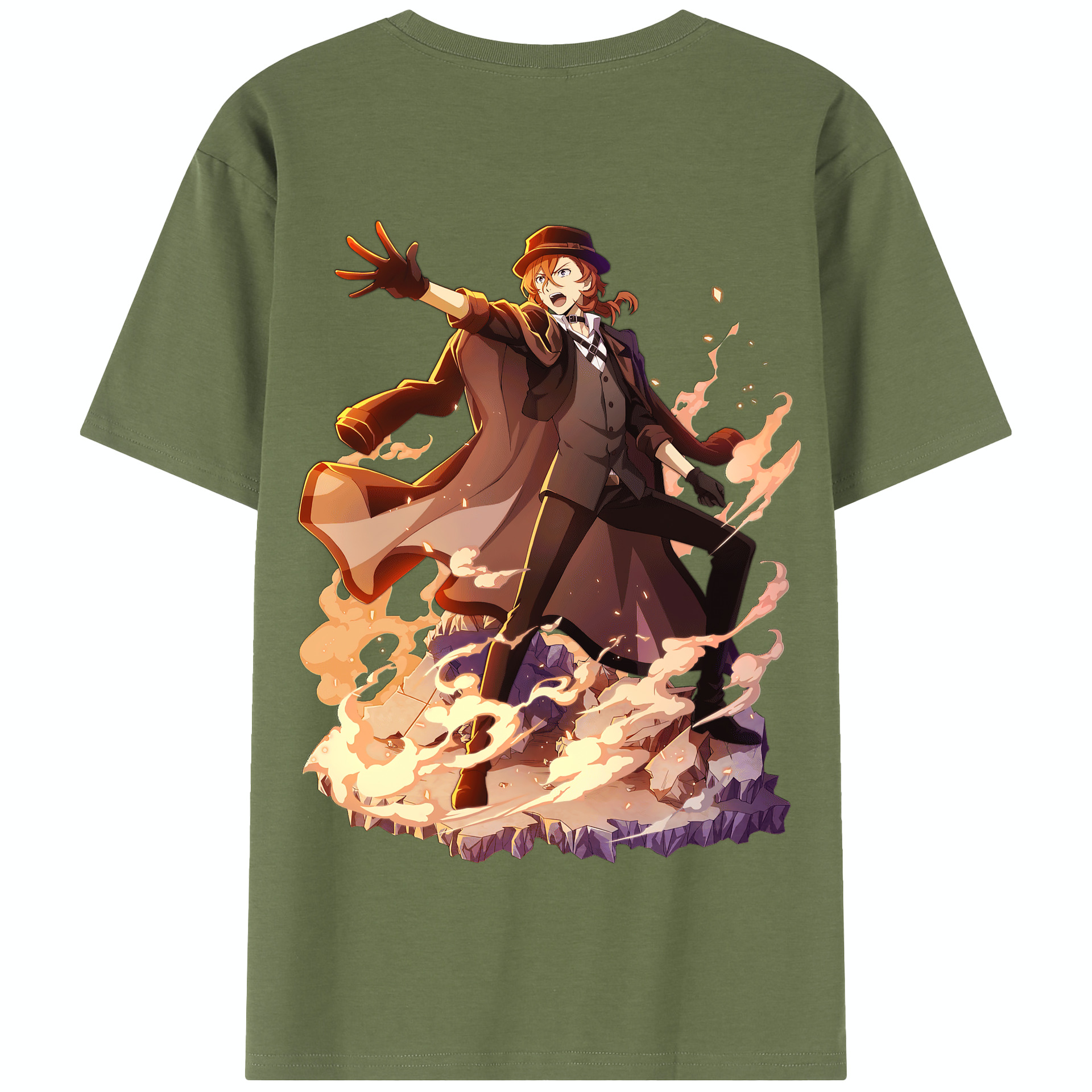 （画像用） 文豪ストレイドッグス Bungo Stray Dogs 綿100％半袖Tシャツ（背面プリント）